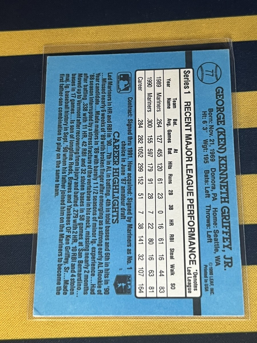 1990 donruss seatle ken griffey jr #77 EX | eBay
