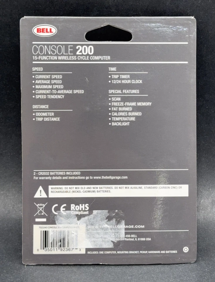 Bell Console 200 Wireless 15 Functions Cycle Computer Backlit Display New Sealed - Image 2 of 3