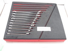 Snap On 10pc 4-Way Angle Flank Drive Plus Metric Wrench Set W/Foam Tray NEW