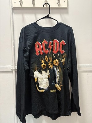 Vintage AC/DC Highway To Hell Shirt Mens XL Black Long Sleeve Band Rock 00s