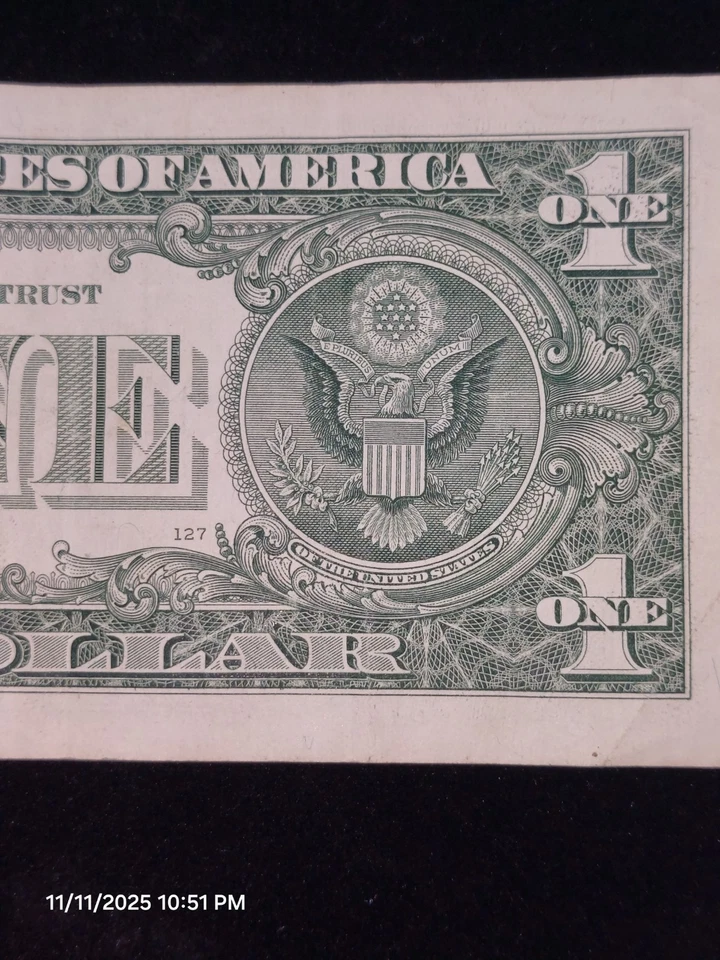 UNIQUE Serial Number $1 Binary Radar Repeat Quad Doubles 2013 Series Circulated. - Image 4 of 4