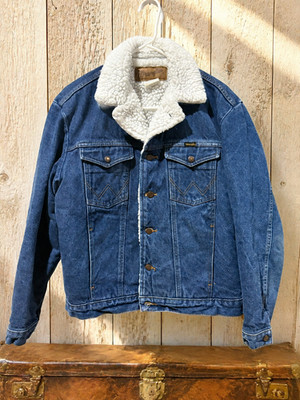 Vintage Wrangler 80s 90s Sherpa Lined Denim Jacket Trucker Western Men's Medium