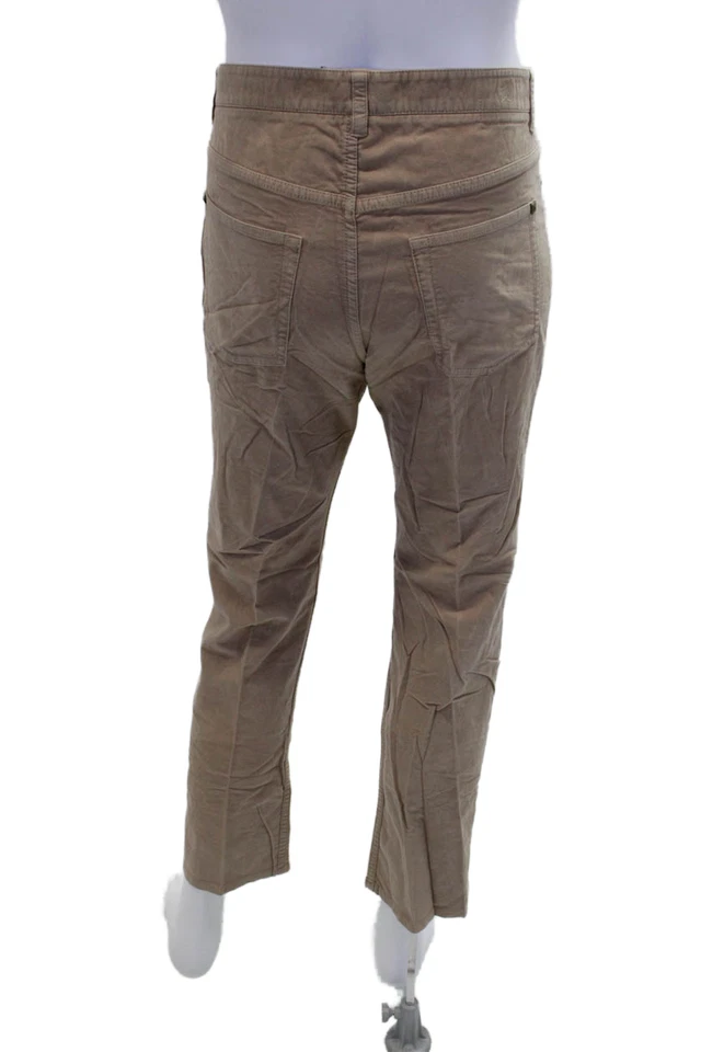 3.1 Phillip Lim Mens Cotton Studded Detail Straight Leg Pants Light Brown Sz 34 - Image 3 of 4