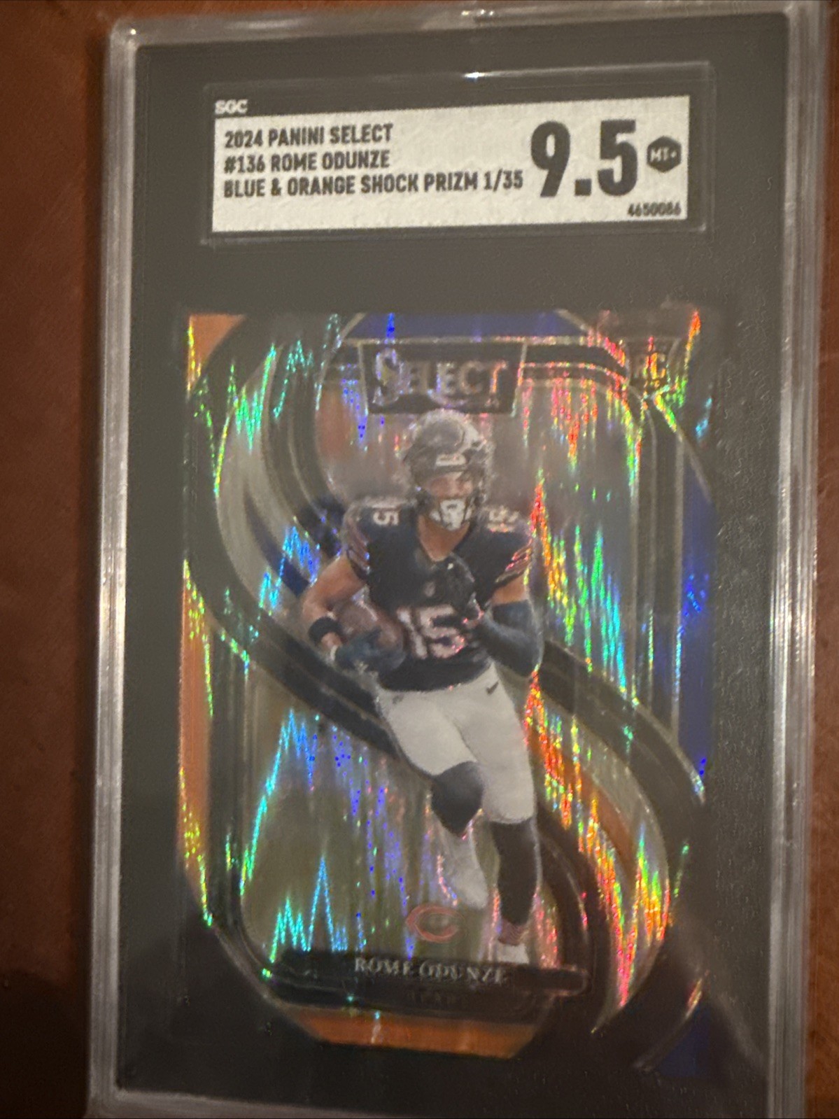 2024 Rome Odunze Select #136 Premier Blue and Orange Shock 01/35 Bears Rookie RC