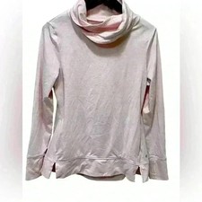 Apana Yoga Cowl Neck Long Sleeved Active Top w/ Thumb Holes Size Medium Pink