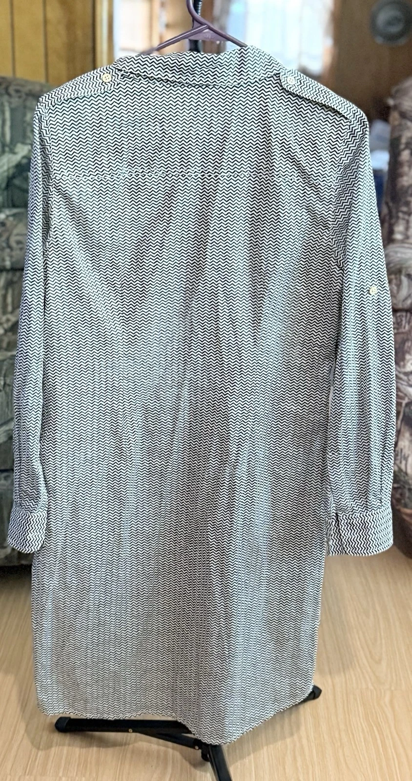 Abito donna Tory Burch taglia 8 bottoni camicia midi colletto con cintura