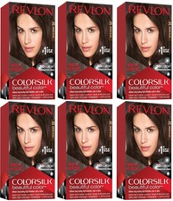 Pack of 6 - Revlon ColorSilk Permanent Hair Color  20 Brown Black