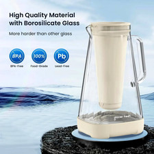 GLACIER FRESH Glass Water Filter Jug 2.5L Ultrafiltration Blue/White