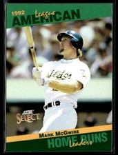 1993 Score #26 Mark McGwire Select Stat Leaders Athletics Baseball Card 2802B