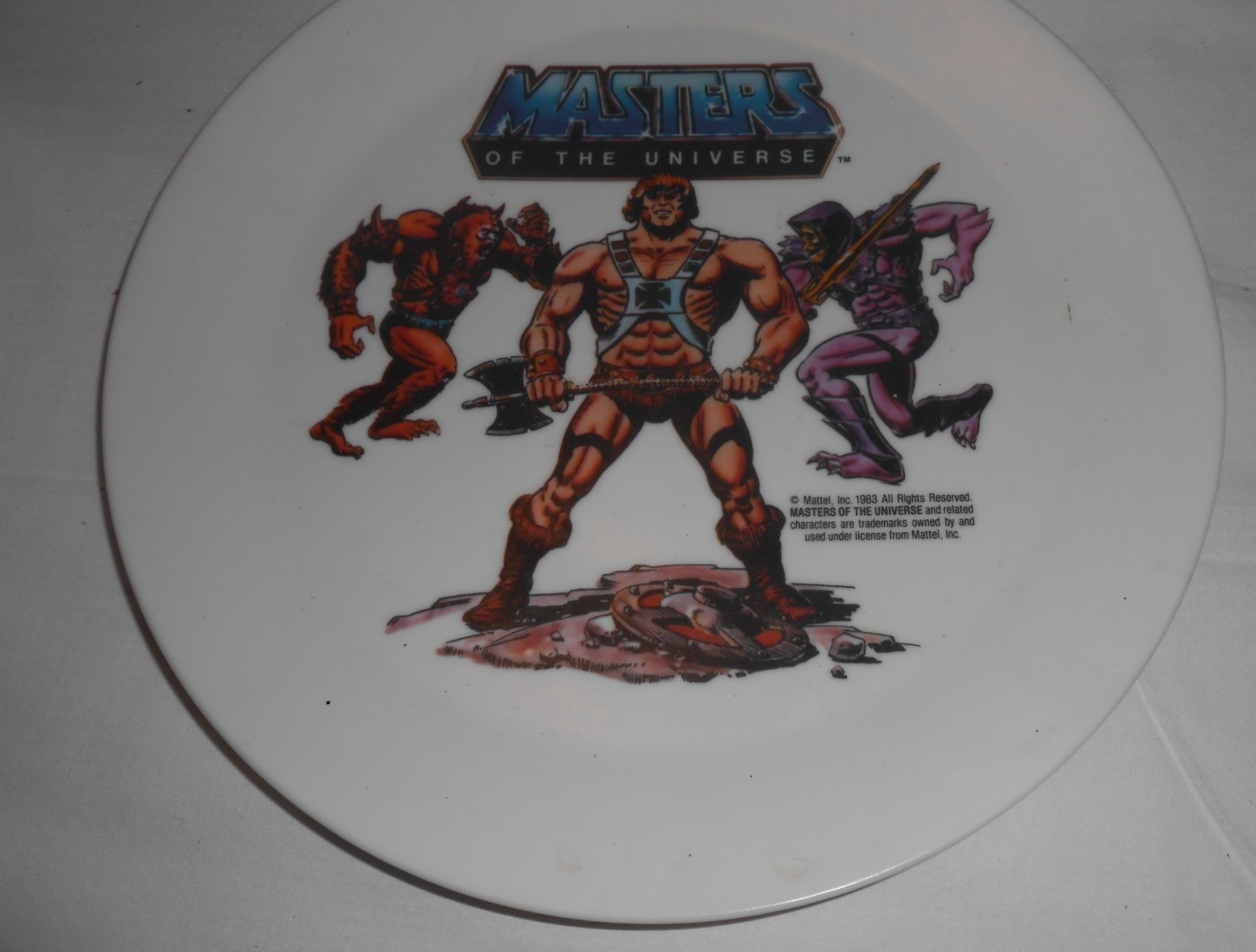Masters of the Universe Vintage 1983 Plate & Cereal Bowl Deka He-Man VERY NICE