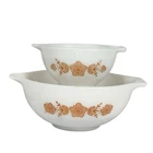 Set of 2 Vintage PYREX Butterfly Gold Cinderella Nesting Mixing Bowls 441, 443