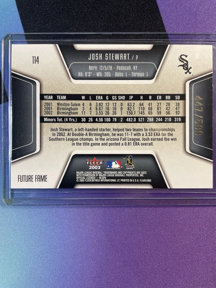 2003 Fleer Flair Josh Stewart Future Fame /500 - Image 2 of 4