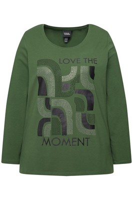 Ulla Popken Damen große Größen Shirt grafischer Druck Classic Rundhals