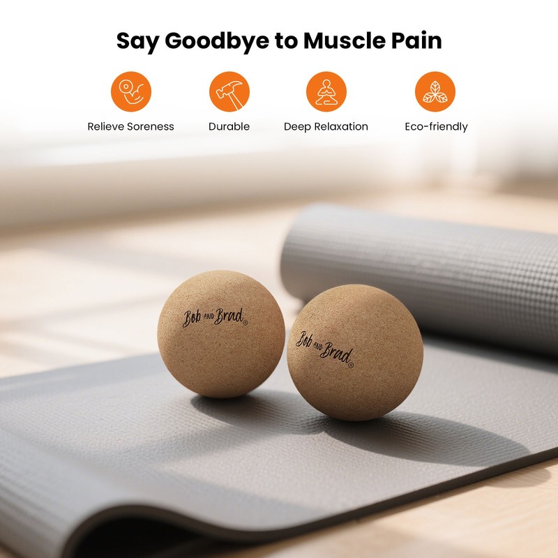 2PCS Cork Massage Balls Sets Muscle Physical Massage Lacrosse Ball Gift for Yoga