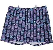 Goodfellow  Co Men's XXL Swim Trunks with Liner Blue Pineapple Tropical Print