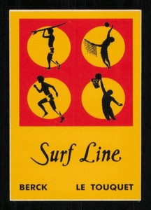 Vintage Sticker ~ Surf Line Shop Berck Le Touquet FRANCE