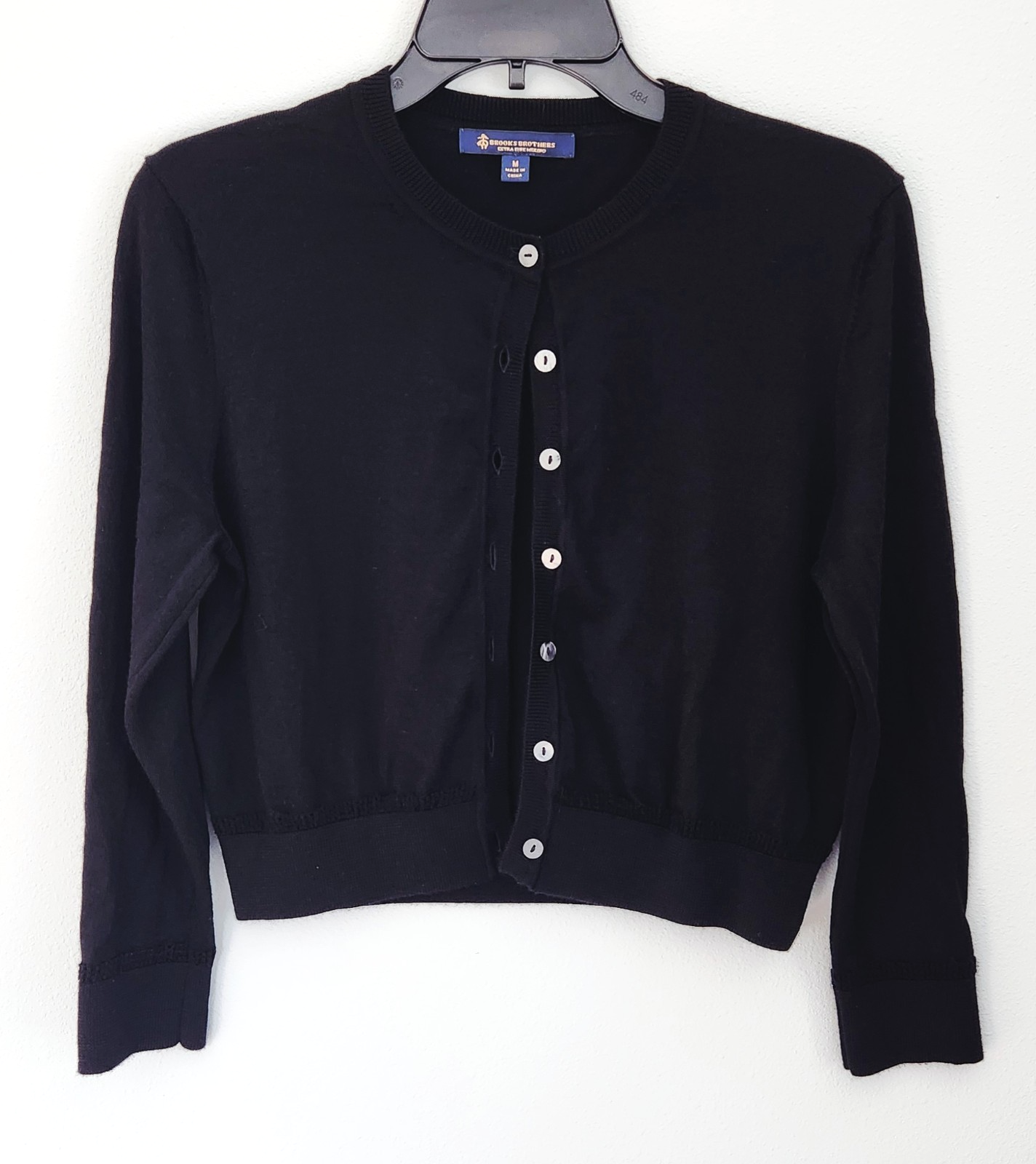 Brooks Brothers Extra Fine Merino Wool Cardigan Crop Sweater Classic Preppy Med