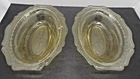 2 Federal Patrician Amber Depression Glass 10" Oval Vegetable Bowls Vintage
