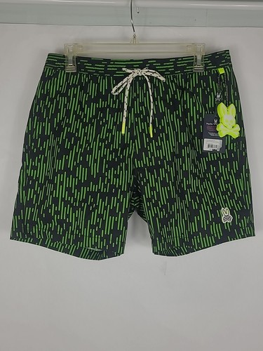 Psycho Bunny Mens Bathing Suit Bottoms Board Shorts Swim Trunks Graphic Logo New - Picture 2 of 19