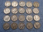 20 SILVER MERCURY DIMES WITH DATES   lot 105a