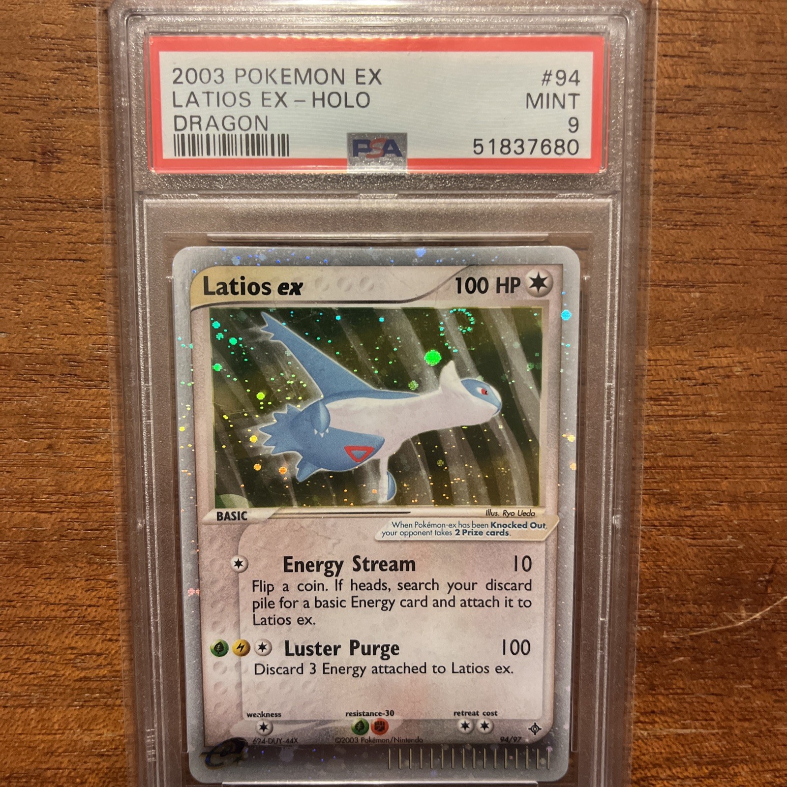 2003 POKEMON EX DRAGON #94 LATIOS EX-HOLO PSA 9