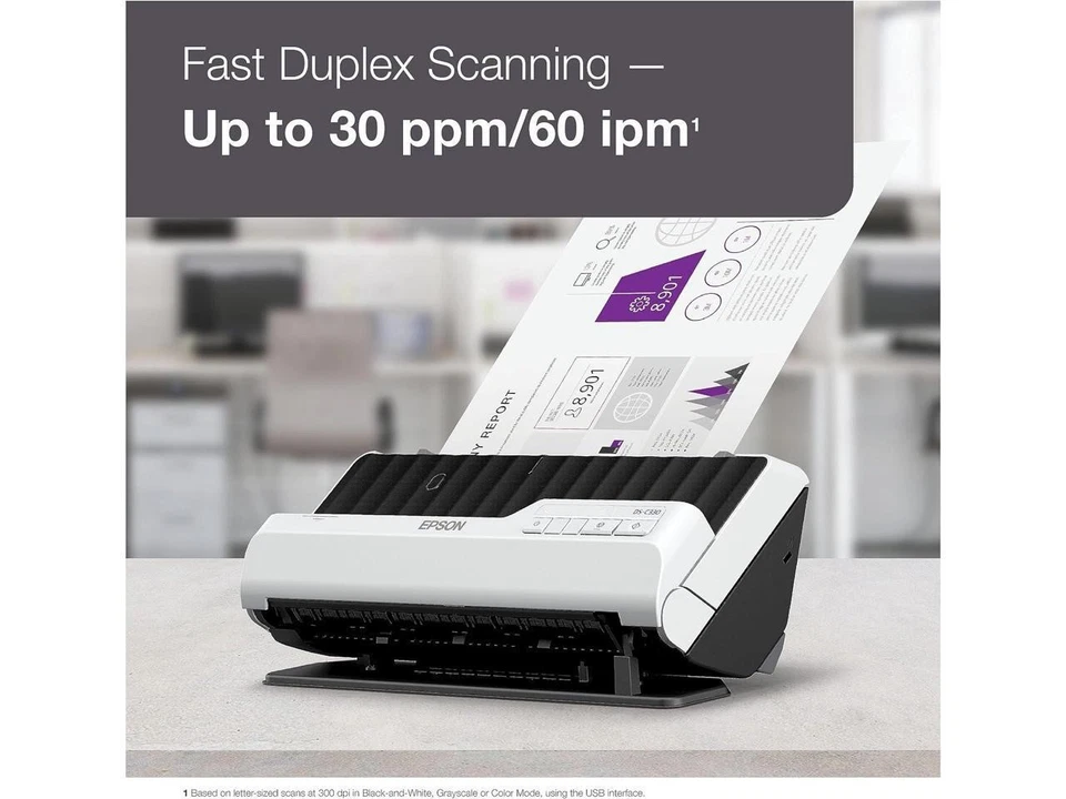 Epson DS-C330 Sheetfed Scanner - 600 dpi Optical - 10-bit Color - 30 ppm (Mono) - Image 3 of 3
