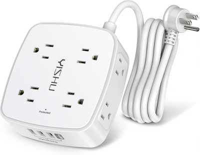 6 Ft Surge Protector Power Strip with 8 Outlets & 4 USB Ports, ETL Certified