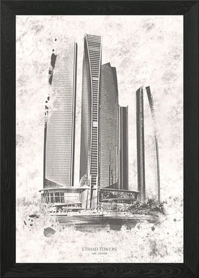 Etihad Towers Framed Wall Art Poster Canvas Print Picture