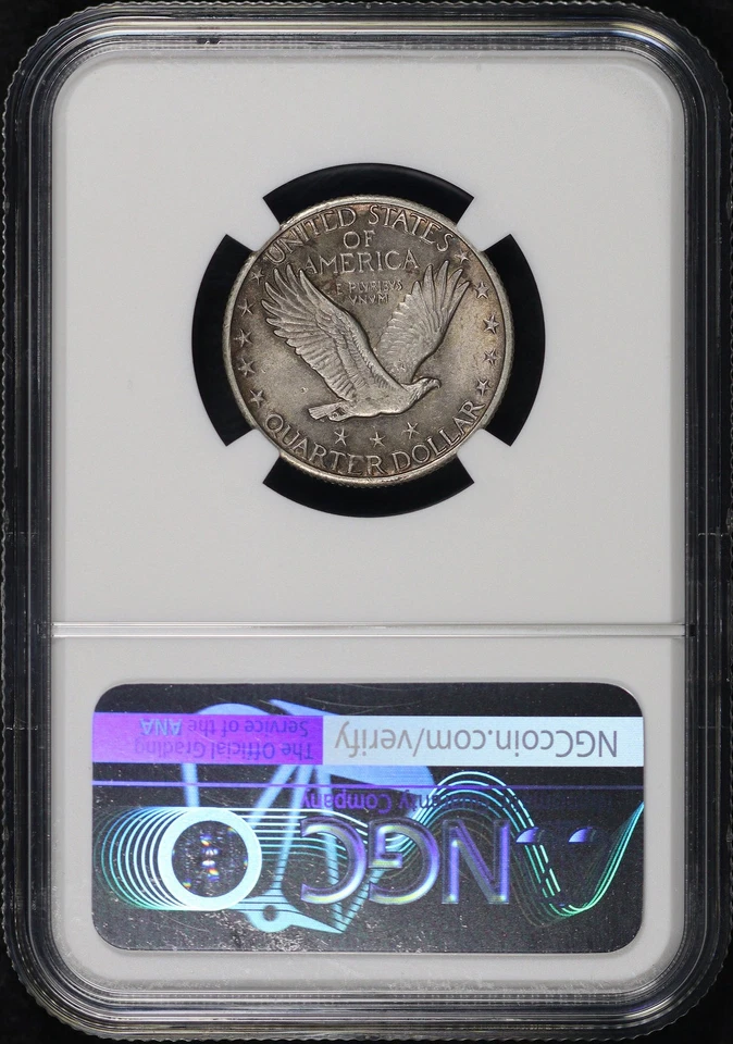 1926 Standing Liberty Quarter NGC AU Details Environmental Damage - Image 2 of 2