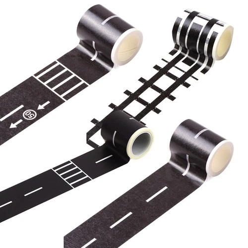  4 Rollen Verkehrsband Straße Washi Tape Railway Road Aufkleber Spielzeug Auto