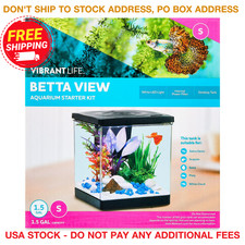 1.5 Gallon Aquarium Starter Kit LED Light Filter Small Fish Tank Betta Desktop