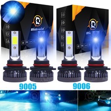 4x 9005 9006 Led Headlight Bulbs Combo High Low Beam 8000k Super Bright Ice Blue