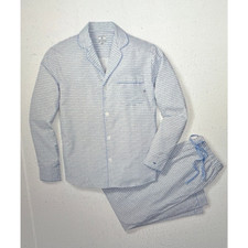 Petite Plume Men's La Mer Pajamas Set White Navy Size Medium New with tags