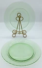 Vintage Pyrex Glass Festiva Spring Green Swirl Set Of 2 Dinner Plates 10.5"