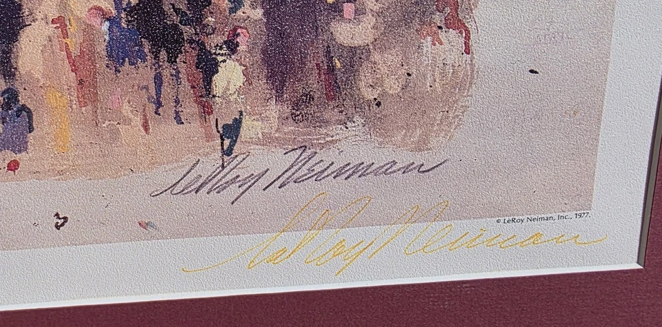 Póster litográfico Leroy Neiman Stock Market Wall Street 1977 firmado con certificado de autenticidad Foto 2 de 4