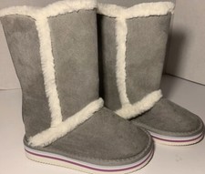 OLD NAVY BOOTS YOUTH GIRLS SIZE 12 FUR LINED COZY GRAY NEW PULL ON FALL WINTER