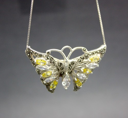 STERLINGSILBER MARKASIT und ZIRKONIA BROSCHE KOSTENLOSER SCHNELLER VERSAND!! - Bild 7 von 7