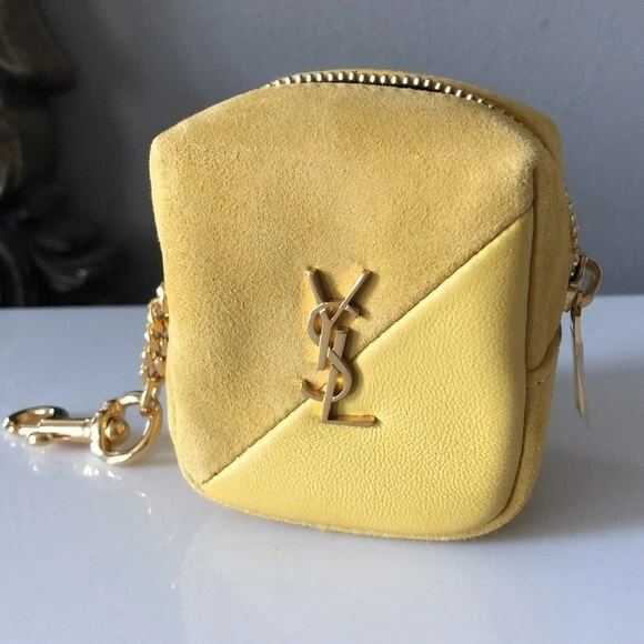 NIB SAINT LAURENT Jamie YSL Patchwork Pouch Key Chain