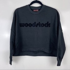 Cotton On Black Graphic Woodstock Oversized Crewneck Sweatshirt Size XXS NWT