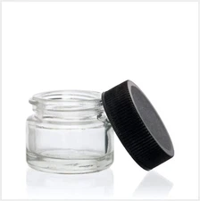 LOT of 5 - 5ml Glass Screw Top Jars, Concentrate Medicine Makeup Oil Containers