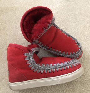 Mou Eskimo Rojo Abotinados Botas De Gamuza Con Cuña 35 | eBay