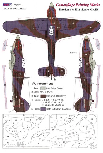 AML Models 1/48 CAMOUFLAGE PAINT MASKS HAWKER SEA HURRICANE Mk.IB - Picture 5 of 5