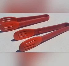 2 Qvc Mad Hungry Silicone Tongs 9" Spurtle Spongs Slottted HEAT RESISTANT 450° 