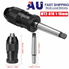 AU 1-16mm Self Tighten Keyless Drill Chuck Lathe Tool MT2 B16 Shank Morse Taper