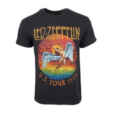 LED ZEPPELIN MENS 1975 US TOUR T SHIRT ORIGINAL AND AUTHENTIC LICENSE SHIRT NEW