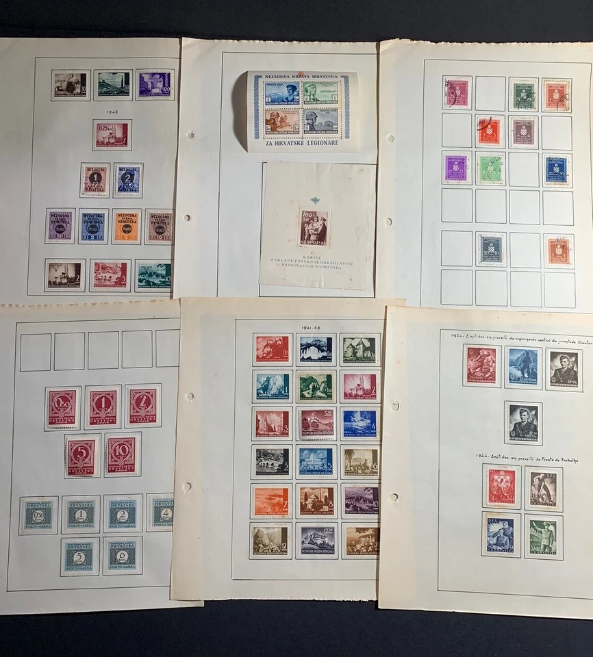 Lote de selos mistos da Croácia principalmente da década de 1940 com alguns da Iugoslávia e Sérvia (VEJA FOTOS) - Imagem 4 de 4