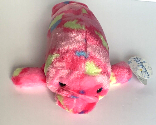 Manatee Plush Wishpets 2016 Pink Colorful Plush Manatee NWT 12" Stuffed Animal - 第 2/6 張圖片