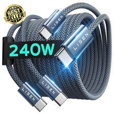2Pack 240W USB C to USB C Cable 2M PD Fast Charging for iPhone MacBook Galaxy S2