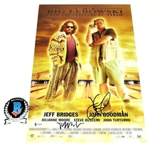 THE BIG LEBOWSKI SIGNED 12x18 MOVIE POSTER JEFF BRIDGES JOHN GOODMAN BECKETT COA