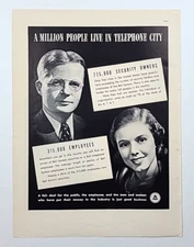 1937 Bell Systems, AT&T, A Million People Live In... Vintage 1930's Magazine Ad
